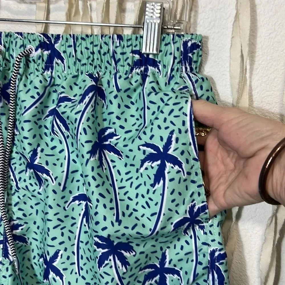 Men's Boardies Palm Tree Print Swim Trunks